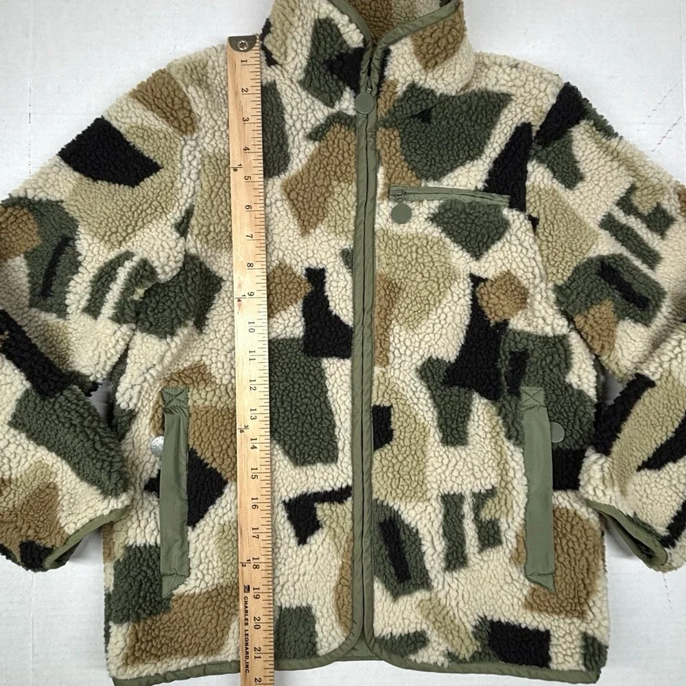 Stella McCartney Kids Camo Teddy Fleece Jacket‎ 10 Years Full Zip Pockets EUC